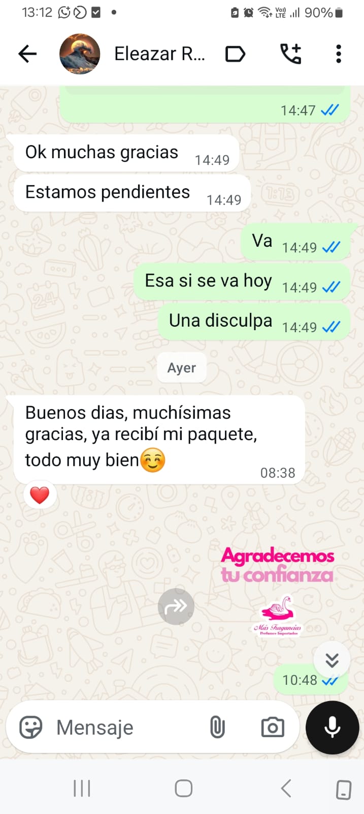 Conversación de WhatsApp con Ángel Jiménez